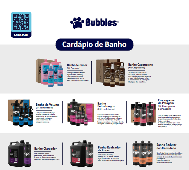 CARDÁPIO DE BANHOS