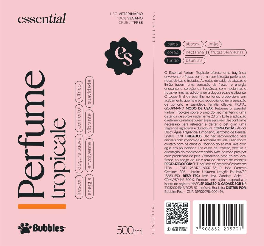 RÓTULO - PERFUME TROPICALE