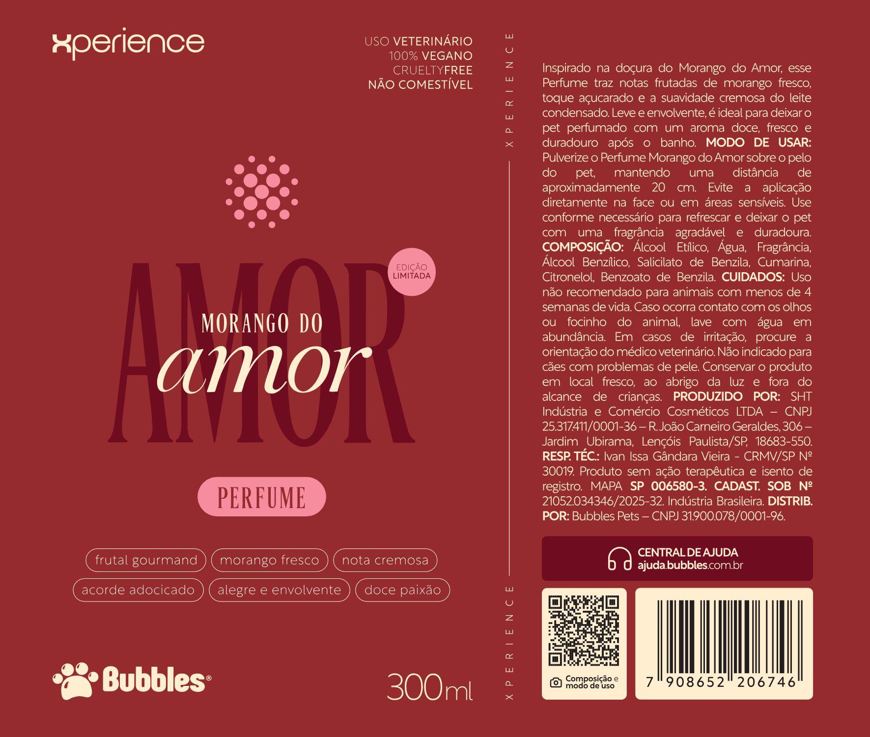 RÓTULO - PERFUME MORANGO DO AMOR